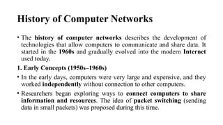 Comprehensive Overview of Computer Networks: History, Components, and ...
