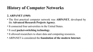 Comprehensive Overview of Computer Networks: History, Components, and ...