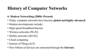 Comprehensive Overview of Computer Networks: History, Components, and ...