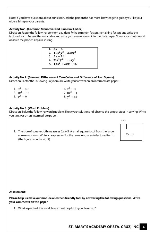 1st Quarter Math 8 Module 1st Quarter Math 8 Module