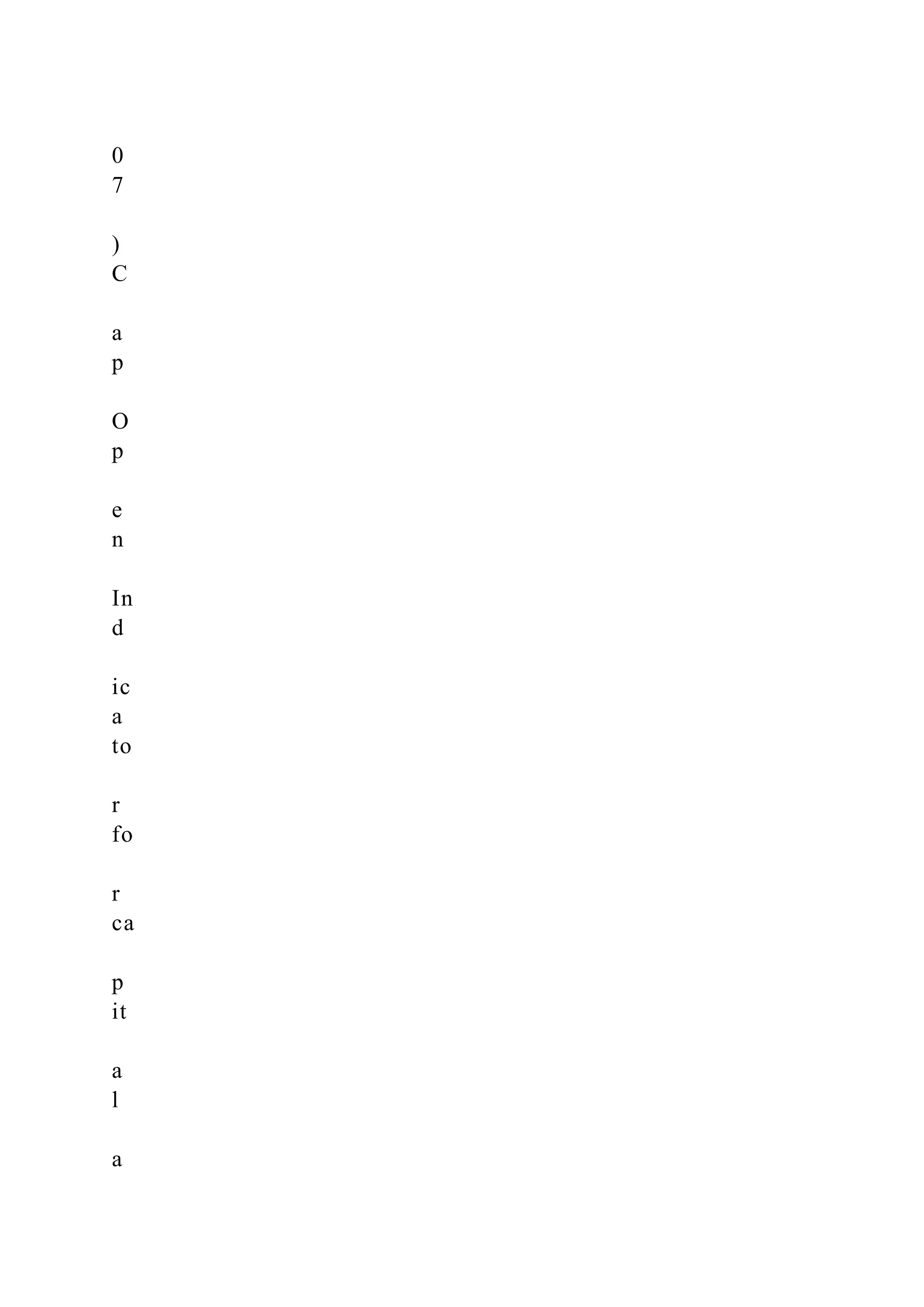 0 7 ) C a p O p e n In d ic a to r fo r ca p it a l a 