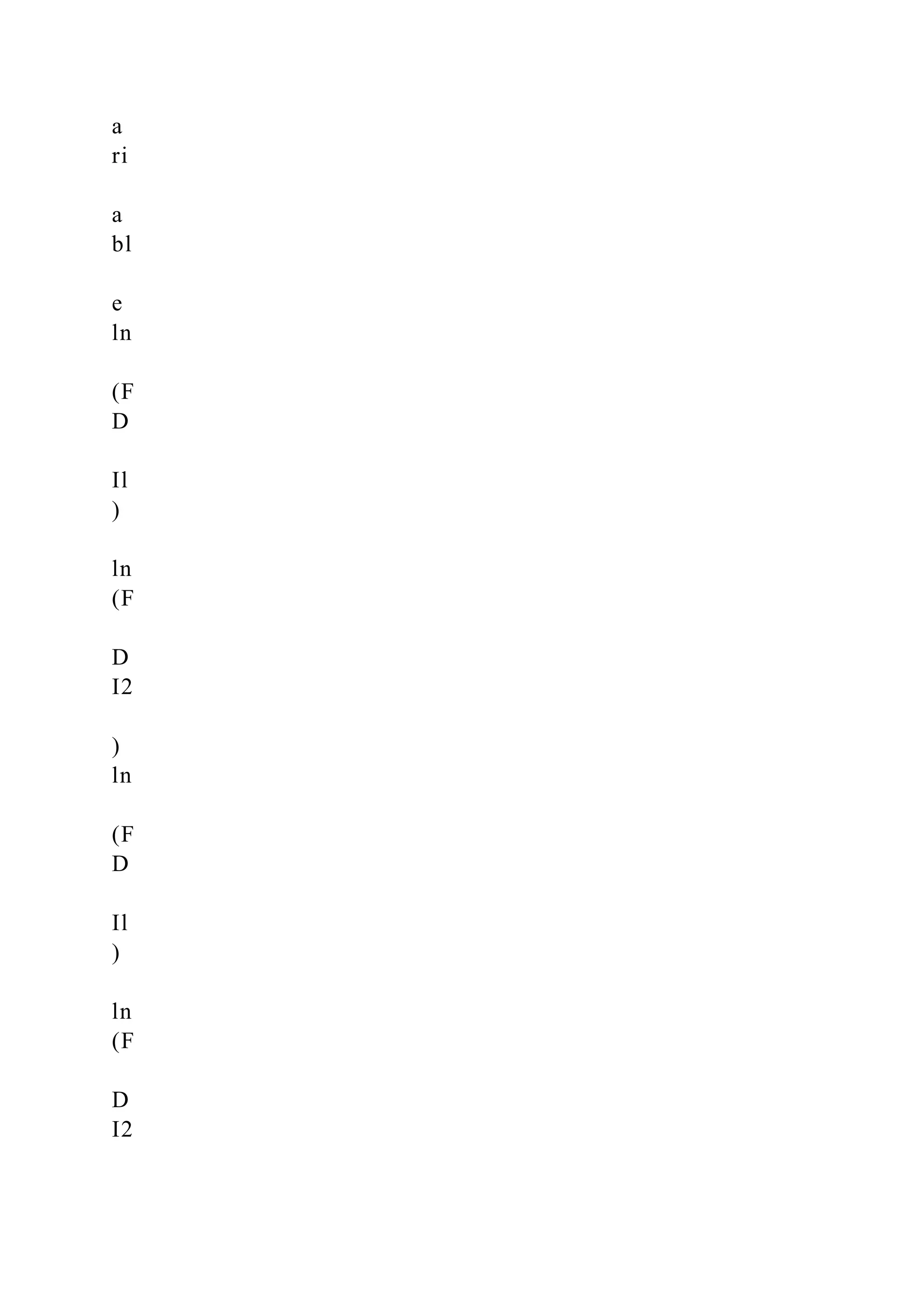 a ri a bl e ln (F D Il ) ln (F D I2 ) ln (F D Il ) ln (F D I2 