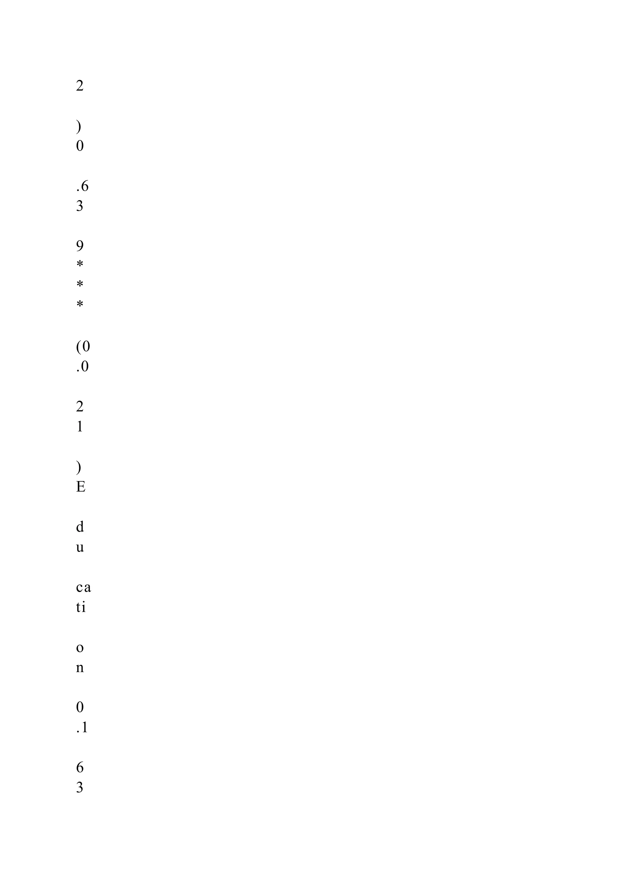 2 ) 0 .6 3 9 * * * (0 .0 2 1 ) E d u ca ti o n 0 .1 6 3 