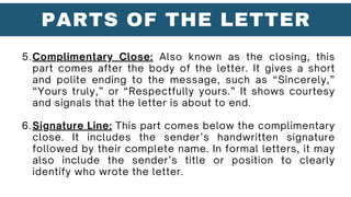 types and parts of letter ppt with transitional devices | PDF