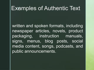 English 6 Reading, Editorial and Authentic Texts | PPTX