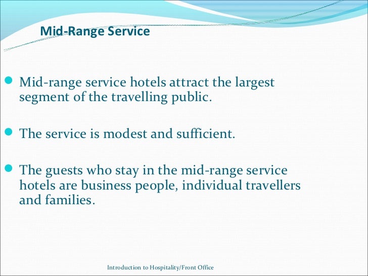 Week 1 Introuduction To Hospitality Industry