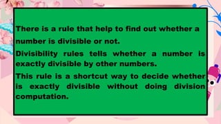 Uses divisibility rules for 2, 5, and 10 | PPTX