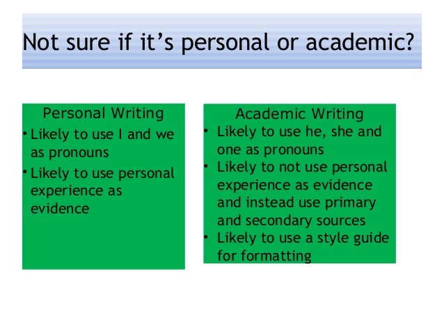 Personal academic writing