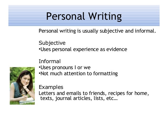 Personal academic writing