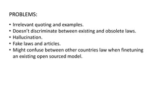 Irrelevant Article Example applications and impact of llms in leagal domain | PPTX
