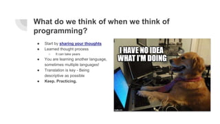 Thinking like a Programmer | PPT