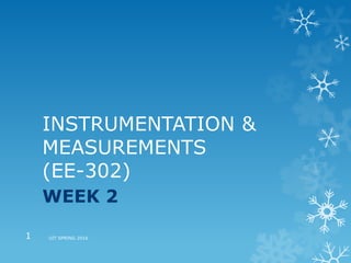 INSTRUMENTATION &
MEASUREMENTS
(EE-302)
WEEK 2
UIT SPRING 20161
 