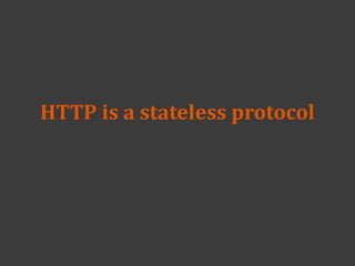 HTTP is a stateless protocol
 