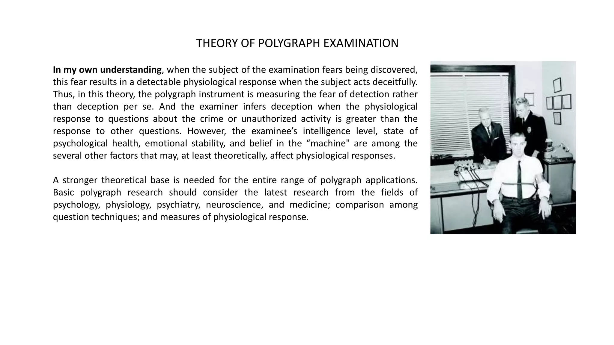 psychology of polygraph exaination | PPTX