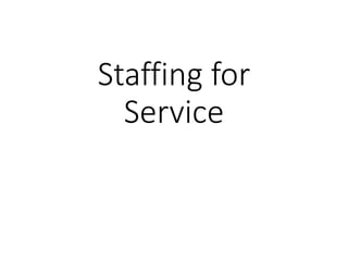 Staffing for
Service
 