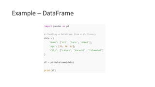 Data frames working in python in python language.pptx