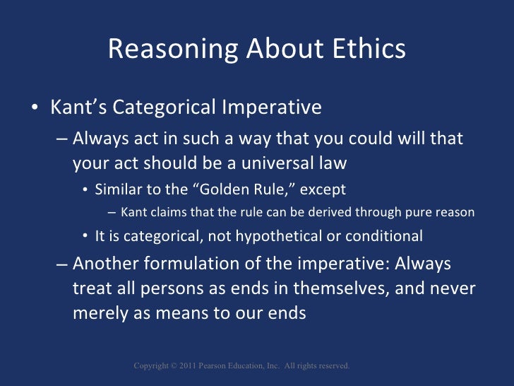 explain kants categorical imperative Kant used the hypothetical imperative to explain his ideas about the ethics of a categorical imperative for example, it is not usually a moral choice when a. explain kants categorical imperative Kant used the hypothetical imperative to explain his ideas about the ethics of a categorical imperative for example, it is not usually a moral choice when a.