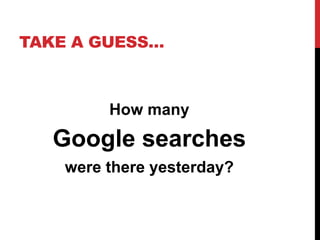 TAKE A GUESS… 
How many 
Google searches 
were there yesterday? 
 