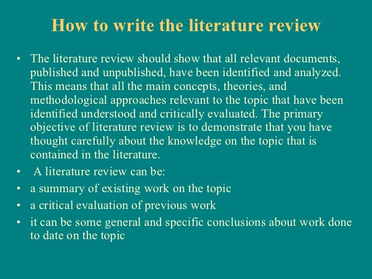 Do literature review geography