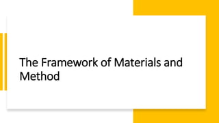 The Framework of Materials and
Method
 