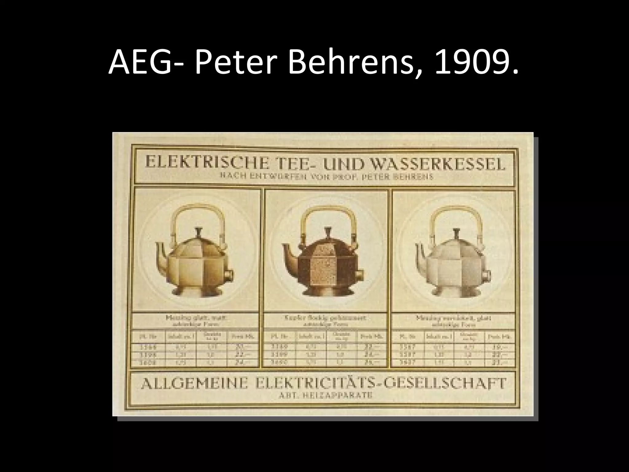 AEG- Peter Behrens, 1909.AEG- Peter Behrens, 1909.
 