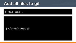 Add all files to git
$ git add .

[~/chef-repo]$

 