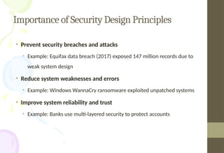 Comprehensive Security Design Principles and Mechanisms for System ...