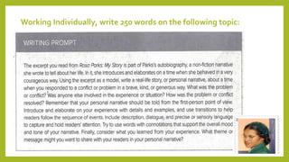 Working Individually, write 250 words on the following topic:
 