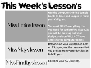 Week 2 a5 calligram design | PPT