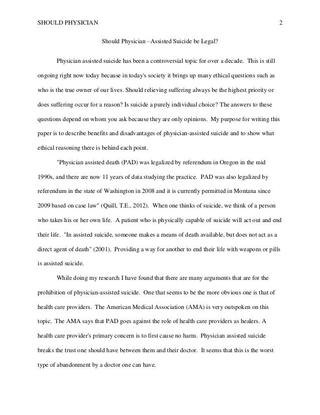 Physician assisted suicide essay conclusion