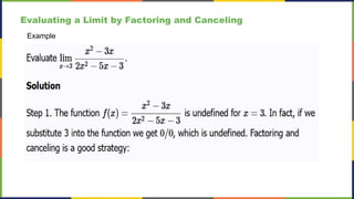 Finding Limits Using Factoring Week 2 Calculus I PPT - Limits and Continuity | PPTX