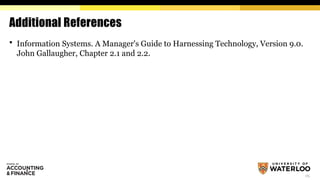 25
Additional References
 Information Systems. A Manager's Guide to Harnessing Technology, Version 9.0.
John Gallaugher, Chapter 2.1 and 2.2.
 
