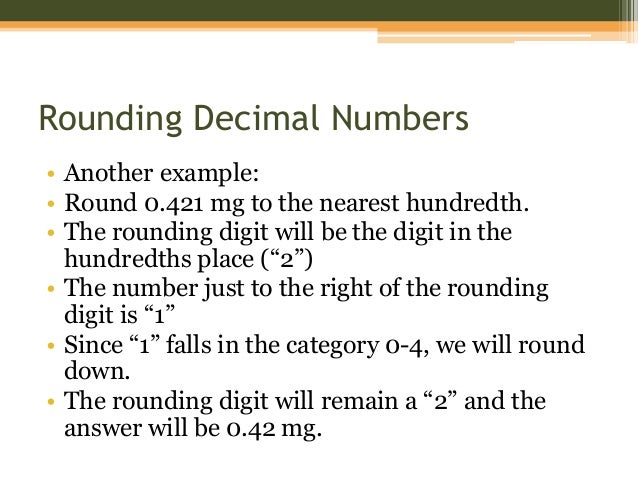 Week 2 Decimal Numbers and Percents