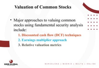 Equity valuation methods discounted, growth phase model | PPTX