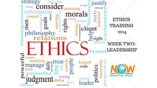 Week 2 Ethics Training:  Leadership