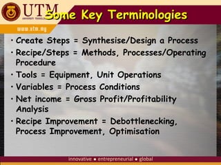 Debottleneck Process Intuitive process creation 5M of chemical engineering | PPT