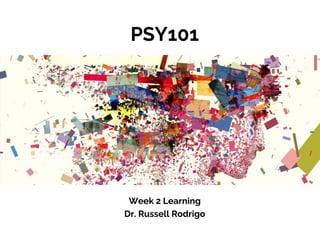 PSY101
Week 2 Learning
Dr. Russell Rodrigo
 