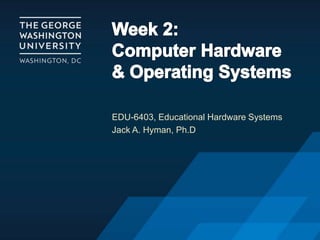 EDU-6403, Educational Hardware Systems
Jack A. Hyman, Ph.D
 