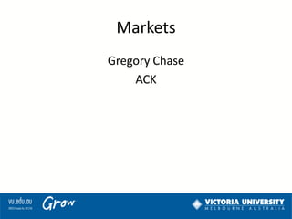 Markets
Gregory Chase
ACK
 