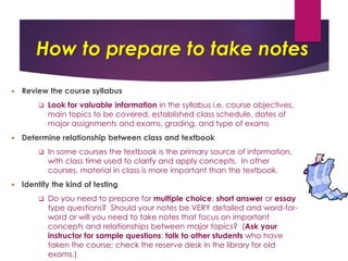 ENG102 Week 2 note taking skills | PDF