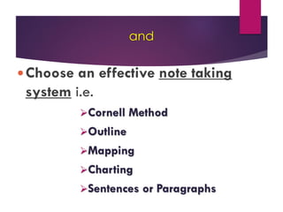 ENG102 Week 2 note taking skills | PDF