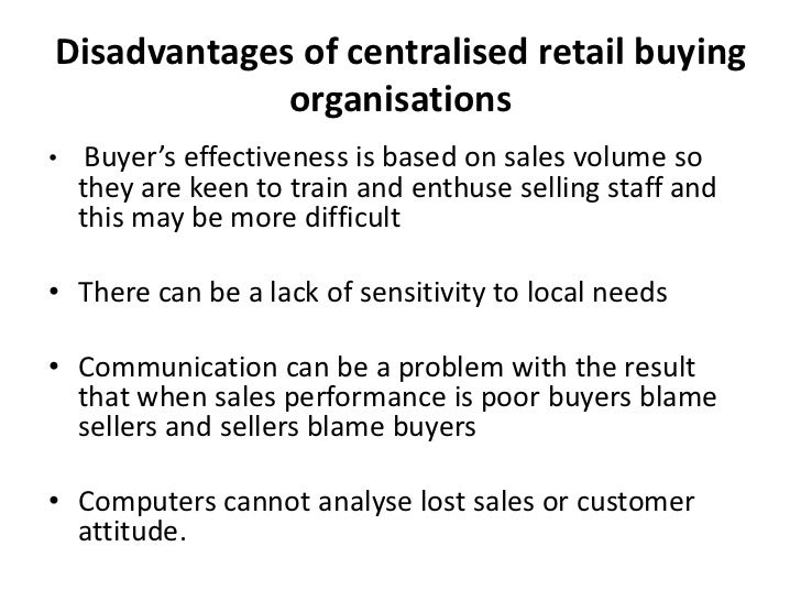 Organisation of retail buying