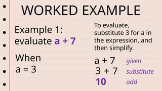 week 2 Q4.pptx evaluating algebraic expression | PPTX