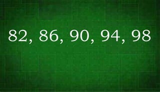 82, 86, 90, 94, 98
 