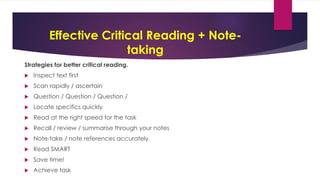 Week 2 reading and note taking skills | PDF