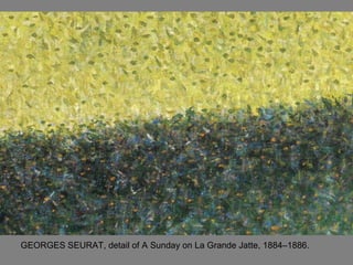 GEORGES SEURAT, detail of A Sunday on La Grande Jatte, 1884–1886.   