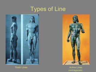 Types of Line Active Lines contrapposto Static Lines 