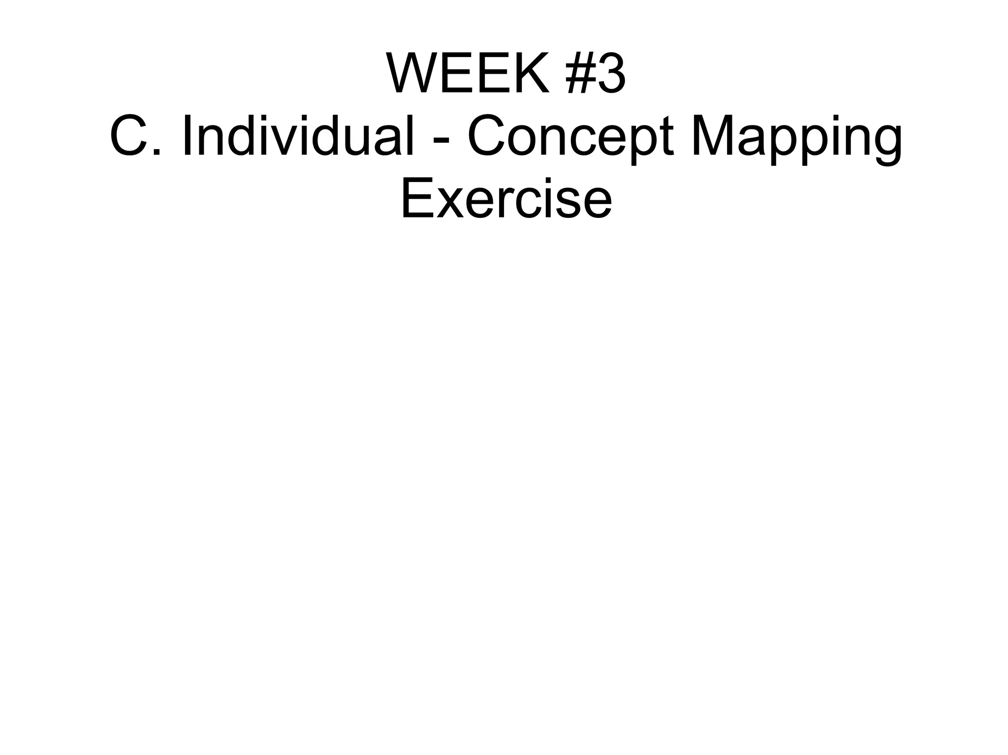 WEEK #3 C. Individual - Concept Mapping Exercise