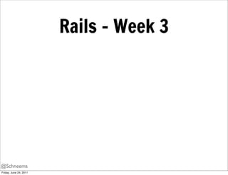 Rails - Week 3




@Schneems
Friday, June 24, 2011
 