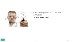 • From my experience . . . for every
instruction
• what will you do?

© Jonathan Hazell

Week 3

Page 34

 